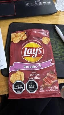 Papas Fritas Lays Jamon Serrano Tamaño S 45 G